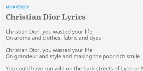 lyrics christian dior